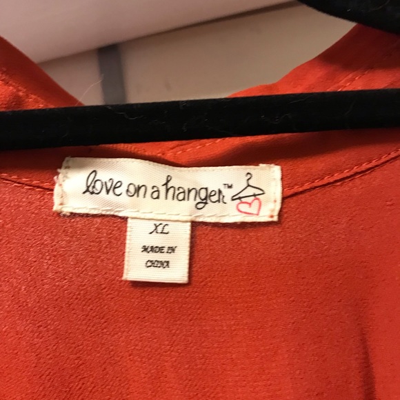 “Love on a Hanger” orange button down shirt - Picture 5 of 6